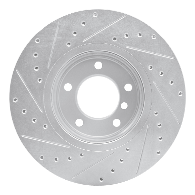 BMW 525I Brake Rotor (1) - Front Right - R1 Concepts - Drilled & Slotted - Silver - `04-`10